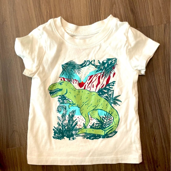 Cat & Jack Other - Cat & Jack Cream and Green Dinosaur Tee Short Sleeve size 12M